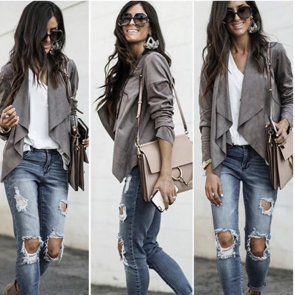 Waterfall blazer vegan leather
